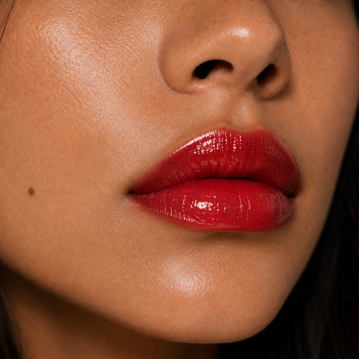 Labios con brillo labial tono 05 Classic Red